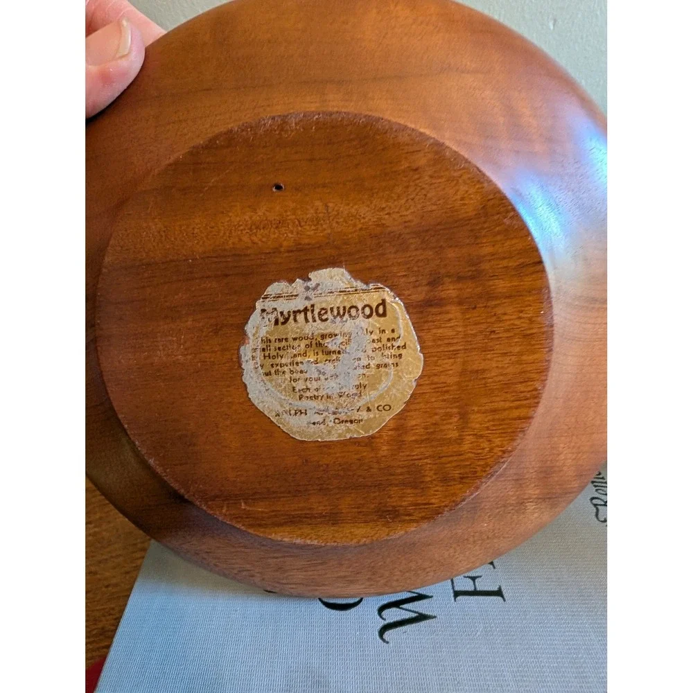 Vintage MCM Solid Myrtlewood Bowl and Plate Set DHB‎ Portland Oregon Natural